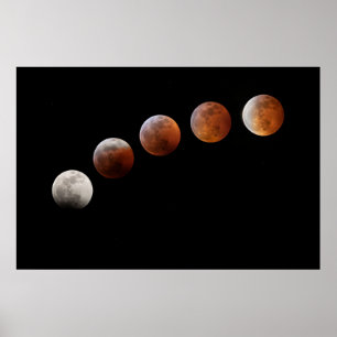 Affiche Phases de Pleine lune Total Éclipse lunaire   Colo