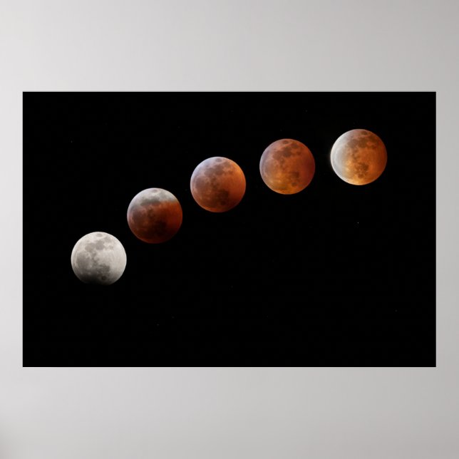 Affiche Phases de Pleine lune Total Éclipse lunaire | Colo (Devant)