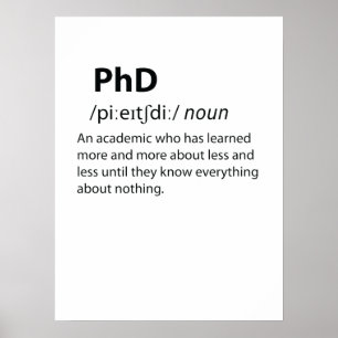 Affiche PhD Drôle Dictionnaire Définition