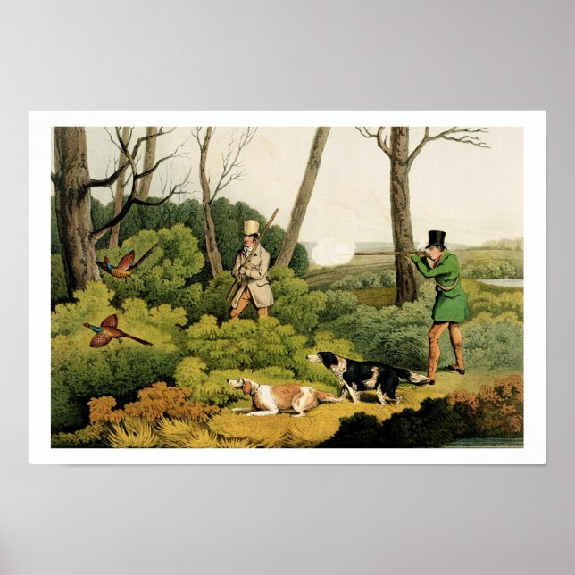 Affiche 'Pheasant Shooting', pub. par Thomas McLean, 1820  (Devant)