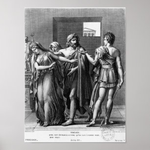 Affiche Phèdre, Thésée et Hippolyte