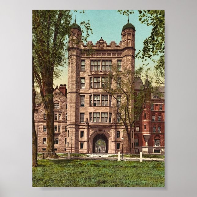 Affiche Phelps Hall et passerelle, Yale College rare Photo (Devant)