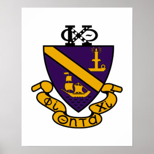 Affiche Phi Chi Theta Crête de couleur