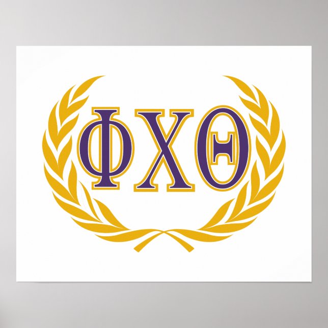 Affiche Phi Chi Theta | Grecques avec Couronne (Devant)