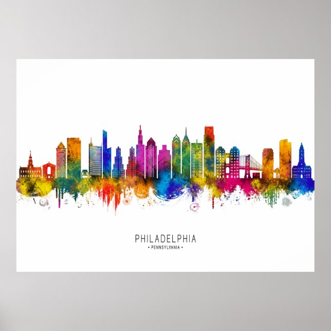 Affiche Philadelphia Pennsylvania Skyline (Devant)