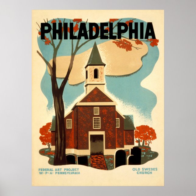 Affiche Philadelphie Old Swedes Church - WPA (Devant)