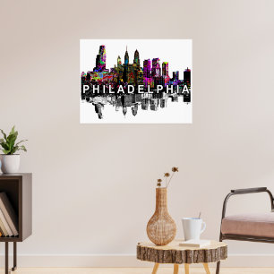 Affiche Philadelphie, Pennsylvanie en graffiti