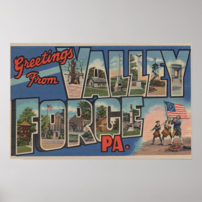 Affiche Philadelphie, Pennsylvanie - Forge de vallée (Devant)