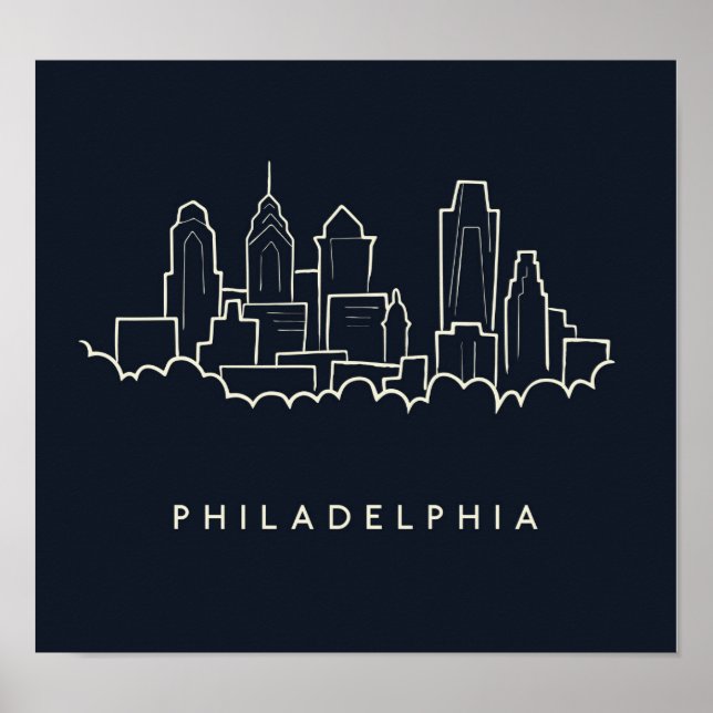 Affiche Philadelphie Pennsylvanie Skyline (Devant)