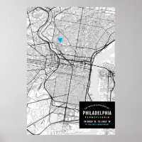 Philadelphie Plan de la ville + Marquer votre empl