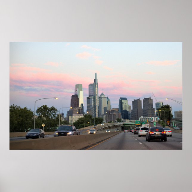 Affiche Philadelphie Skyline Sunset Photo (Devant)