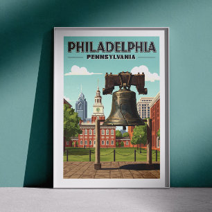 Affiche Philadelphie vintage Pennsylvanie