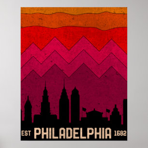 Affiche Philadelphie Vintage Philly Pennsylvania Skyline