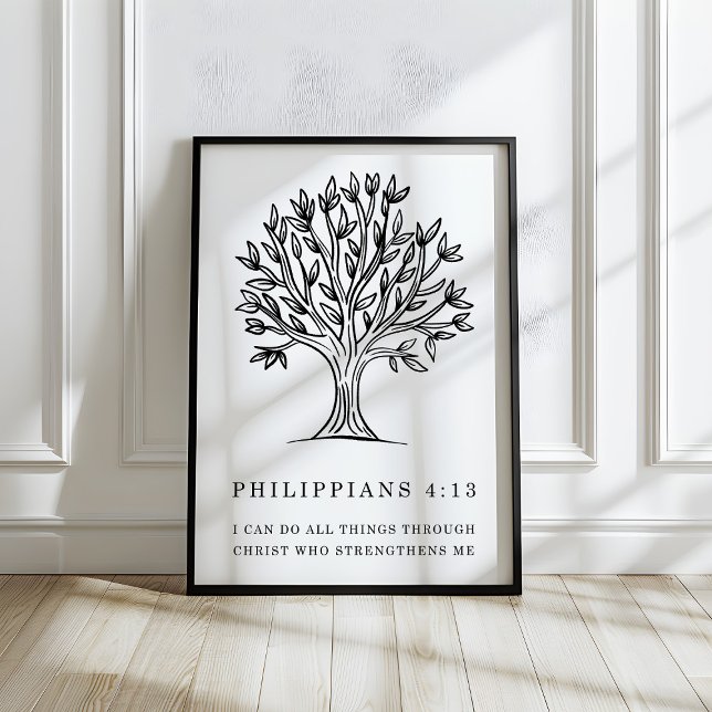 Affiche Philippians 4:13 Christian Bible Verse Art (Créateur téléchargé)