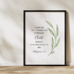 Affiche Philippiens 4:13 Art Écriture