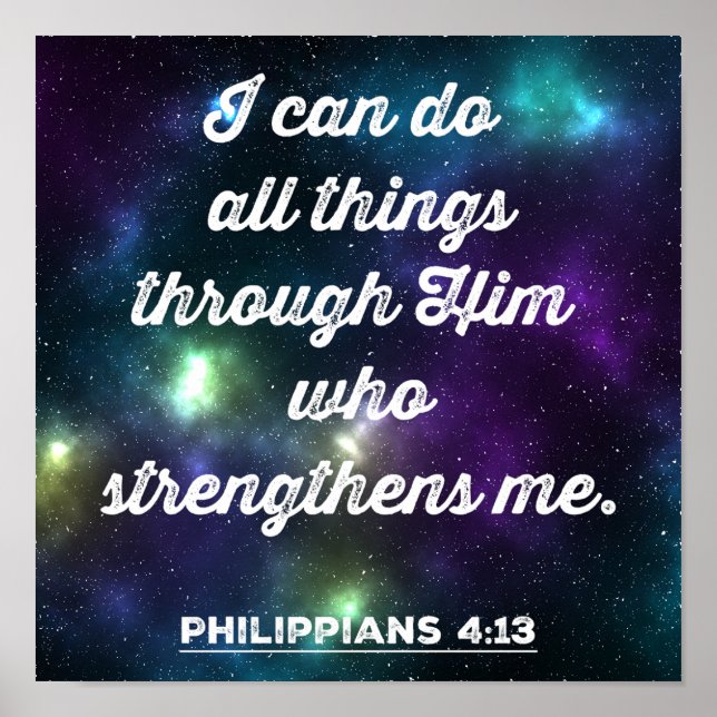 Affiche Philippiens 4:13 Verset Biblique (Devant)