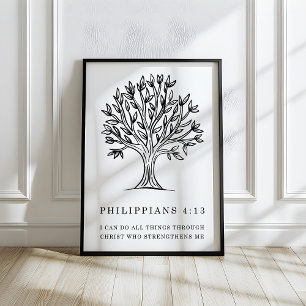 Affiche Philippiens 4:13 Verset de la Bible Art