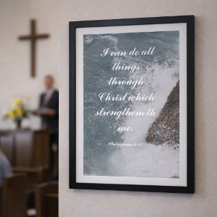Affiche Philippiens 4:13 Verset de la Bible Majestueux Océ
