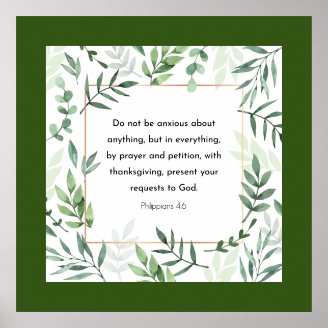 Affiche Philippiens 4:6, Verse biblique, (Devant)