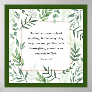 Affiche Philippiens 4:6, Verset biblique,