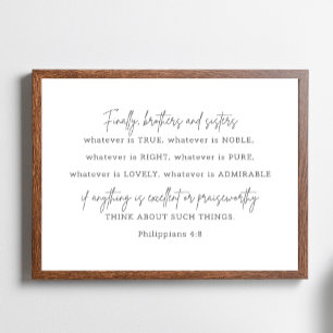 Affiche Philippiens 4: 8, ce qui est vrai signe,