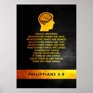 Affiche Philippiens 4:8 Verset biblique