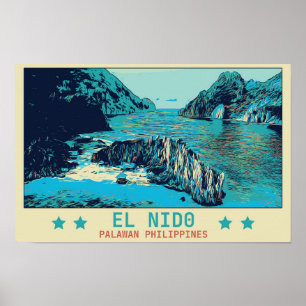 Affiche Philippines, El Nido Palawan merveille de la natur