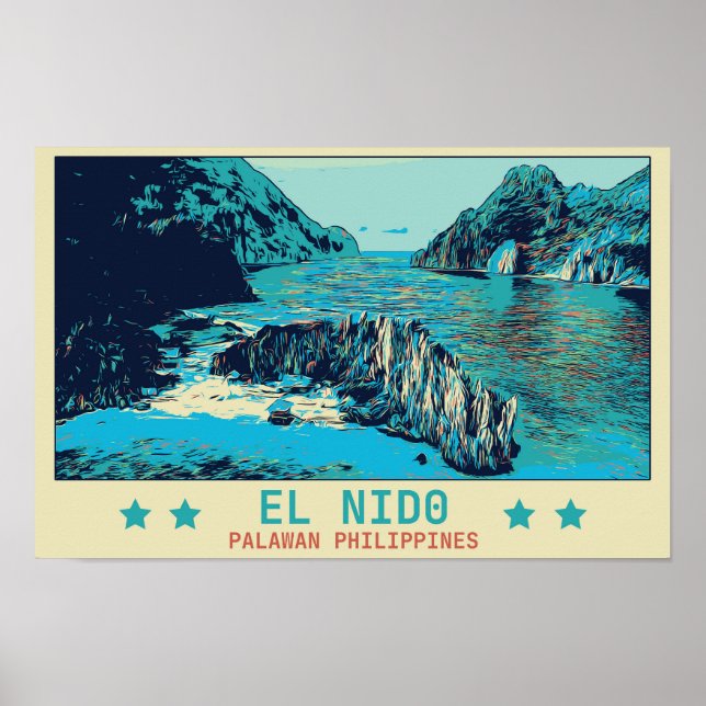 Affiche Philippines, El Nido Palawan merveille de la natur (Devant)