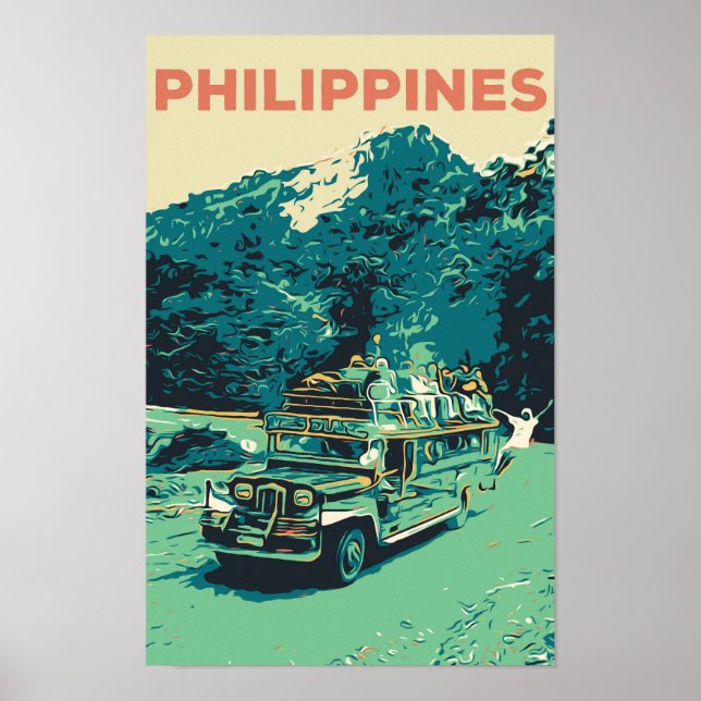 Affiche Philippines, Jeepney in Luzon, cordillère centrale (Devant)