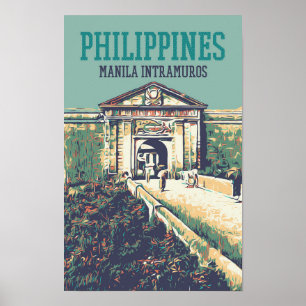 Affiche Philippines, Manille Intramuros Fort de Santiago