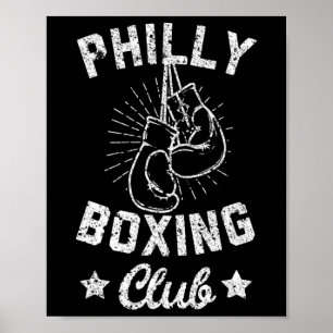 Affiche Philly Boxing Club - Gants Vintages Boxer