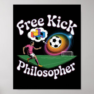 Affiche Philosophe de coup franc Football Humour Mathémati