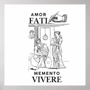 Affiche Philosophie Amor Fati en Art Linéaire
