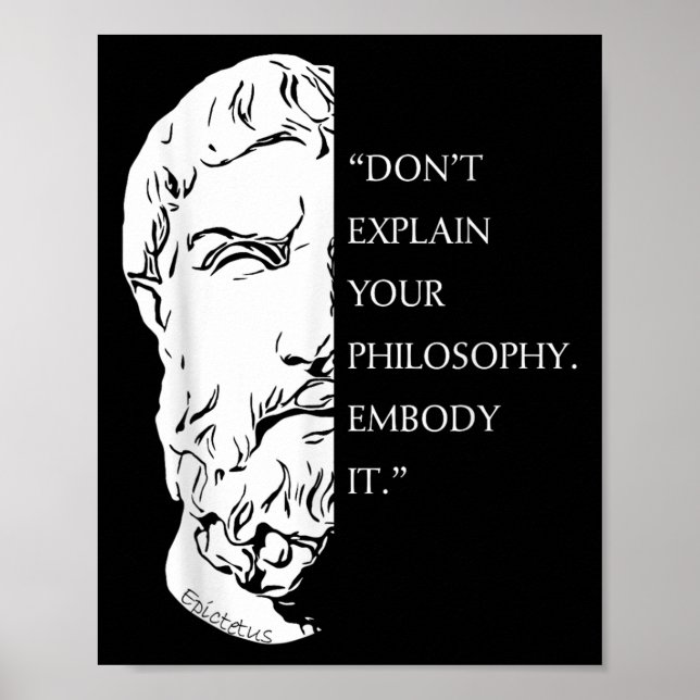 Affiche Philosophie stoïque Citation Conception _ Epictète (Devant)