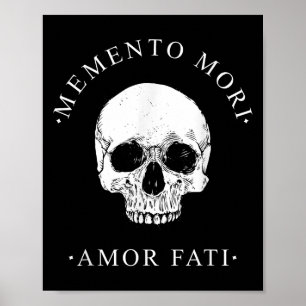 Affiche Philosophie stoïque Memento Mori Amor Fati Crâne S