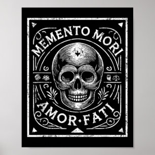 Affiche Philosophie stoïque Memento Mori Amor Fati Crâne S