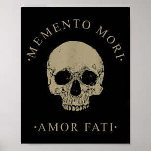 Affiche Philosophie stoïque Memento Mori Amor Fati Crâne S