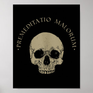 Affiche Philosophie stoïque Préméditation Malorum Crâne St