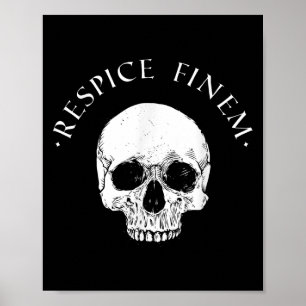 Affiche Philosophie stoïque Respice Finem Crâne stoïcisme