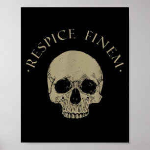 Affiche Philosophie stoïque Respice Finem Crâne stoïcisme 