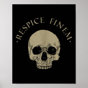 Affiche Philosophie stoïque Respice Finem Crâne stoïcisme 