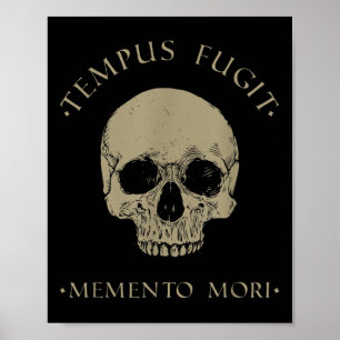 Affiche Philosophie stoïque Tempus Fugit Memento Mori Crân