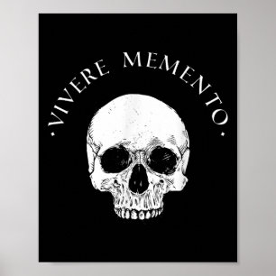 Affiche Philosophie stoïque Vivere Memento Crâne Stoicisme