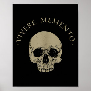 Affiche Philosophie stoïque Vivere Memento Crâne Stoicisme