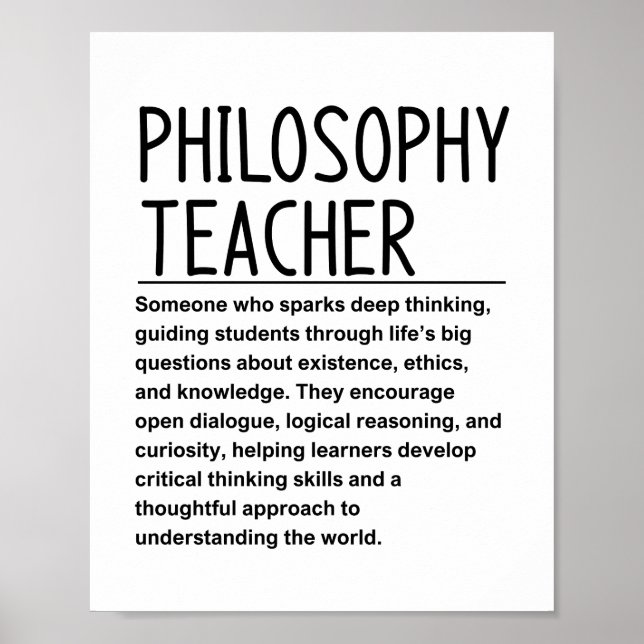 Affiche Philosophy teacher (Devant)