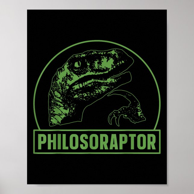 Affiche Philosoraptor Funny Philosophie mème Velociraptor  (Devant)