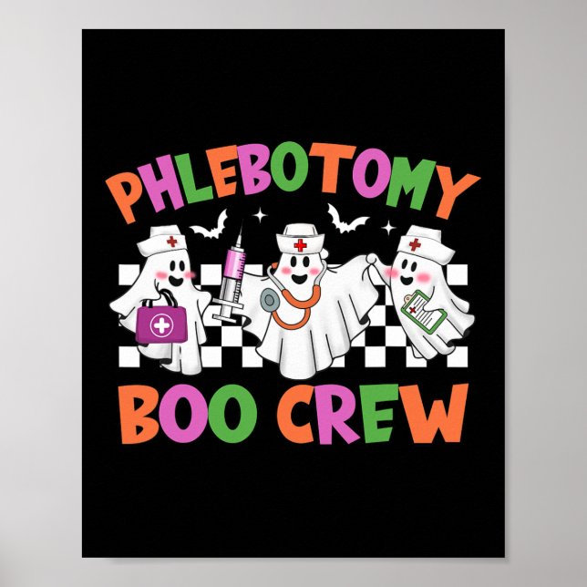 Affiche Phlebotomie Boo Crew Phlebotomist Halloween Costum (Devant)