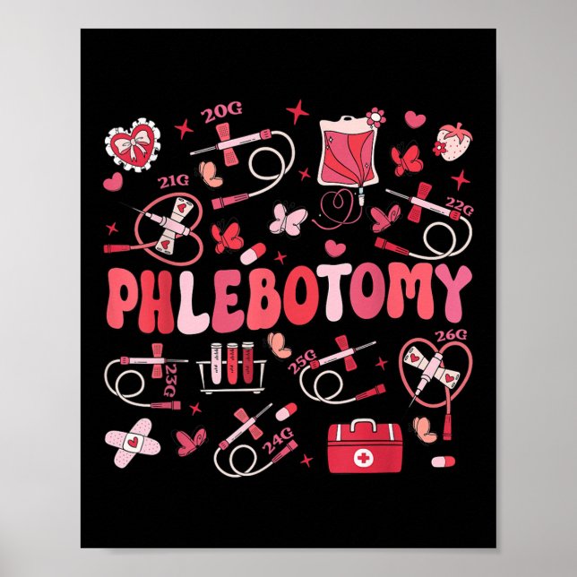 Affiche Phlebotomiste Coeur Phlebotomie Infirmière Tech Ca (Devant)