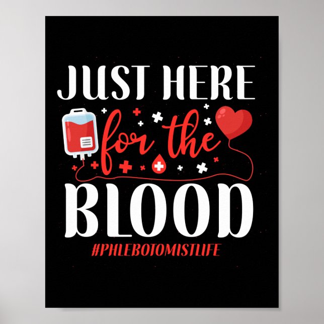 Affiche Phlebotomiste Phlebotomie Juste Ici Pour Le Sang (Devant)
