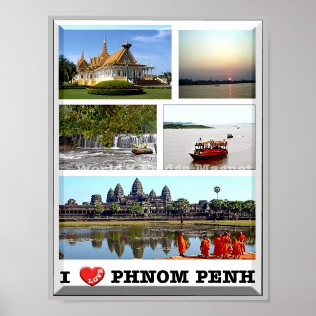 Affiche Phnom Penh - Cambodge - I Love - (Devant)